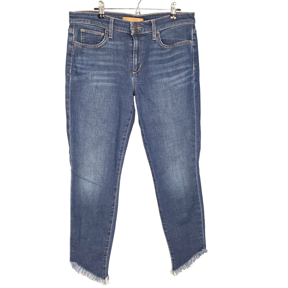 Joes Jeans The Icon Skinny Ankle Women 30 Blue Frayed Step Hem Medium Wash Denim
